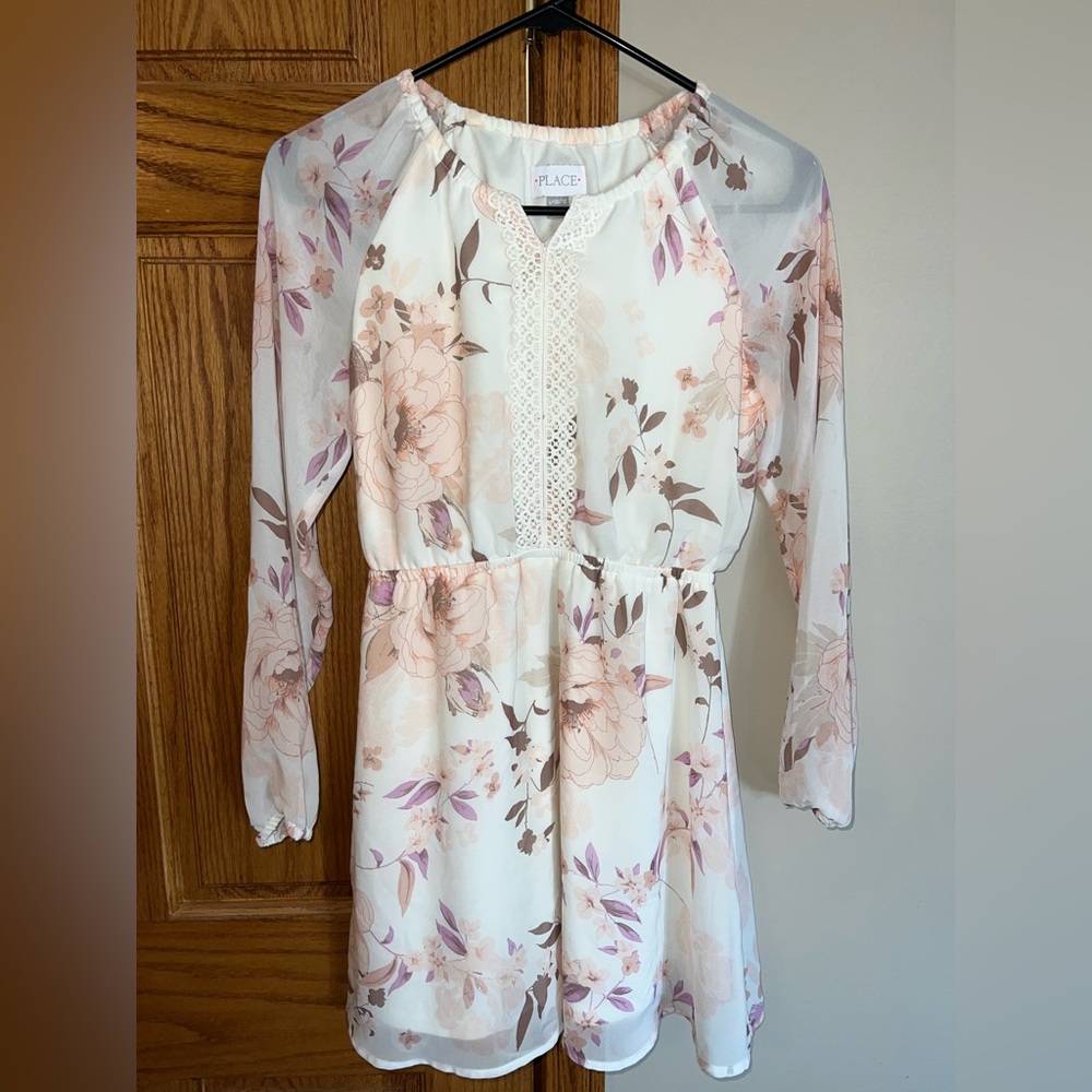 The Children's Place Floral Dress - Pink and White